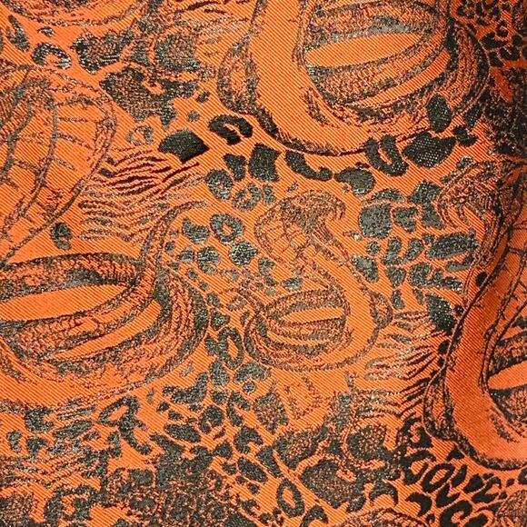 MARCELL VON BERLIN Size 38 Viper Orange Black Jacquard Shawl Lapel Cuffed Suit - Picture 3 of 16